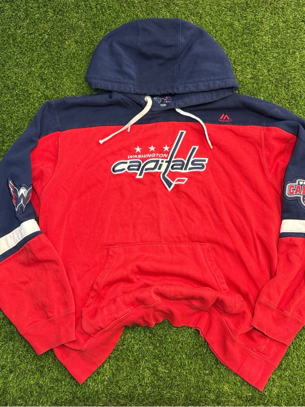 Washington Capitals Hooded Pullover Sweatshirt - Red & Navy